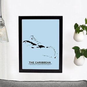 SafiyaJamila Caribbean Map Framed Graphic Art | Wayfair